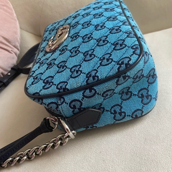 Gucci GG Marmont Small Blue Bag - Picture 5 of 10